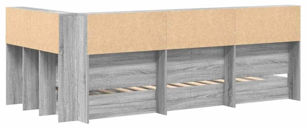 Cama Estante Cinza Sonoma 100 x 200 cm em Madeira Laminada