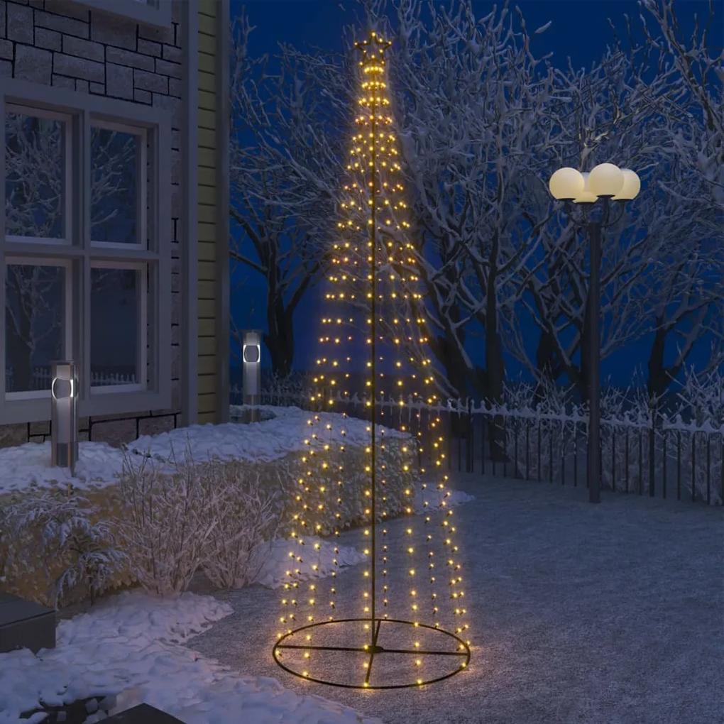 51288 vidaXL Árvore de Natal em cone 330 luzes LED branco quente 100x300cm