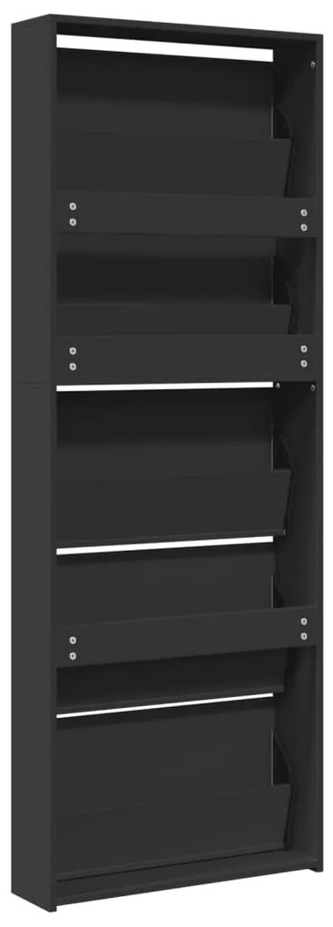 Sapateira com espelho de 5 divisórias 63x17x169,5 cm preto