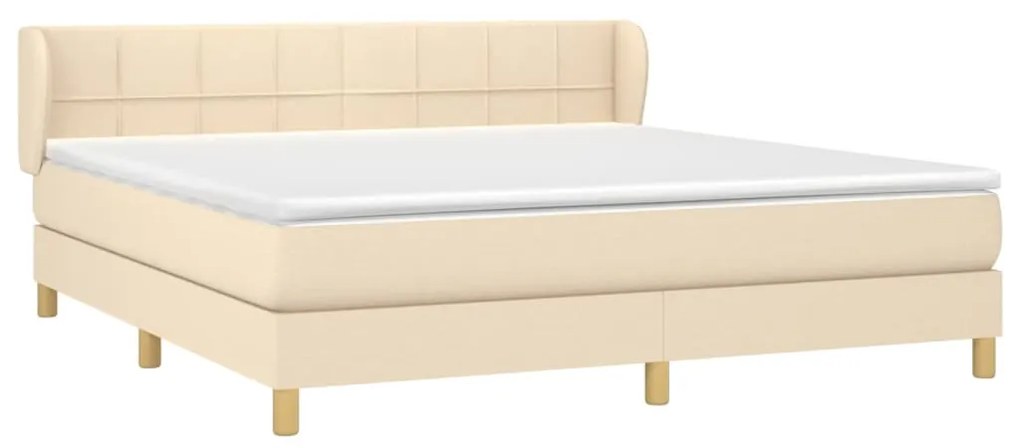 Cama com molas/colchão 180x200 cm tecido cor creme