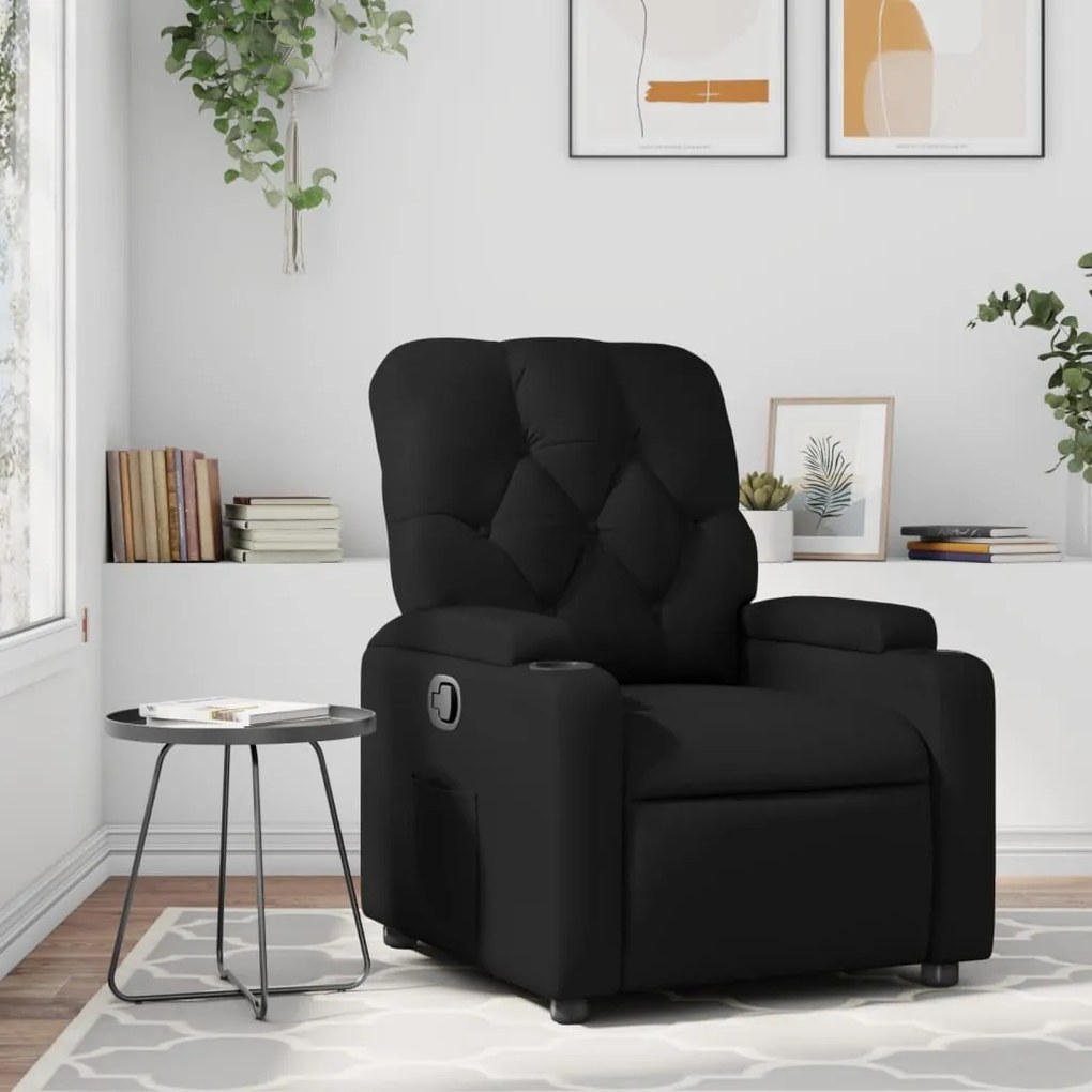 vidaXL Poltrona reclinável couro artificial preto