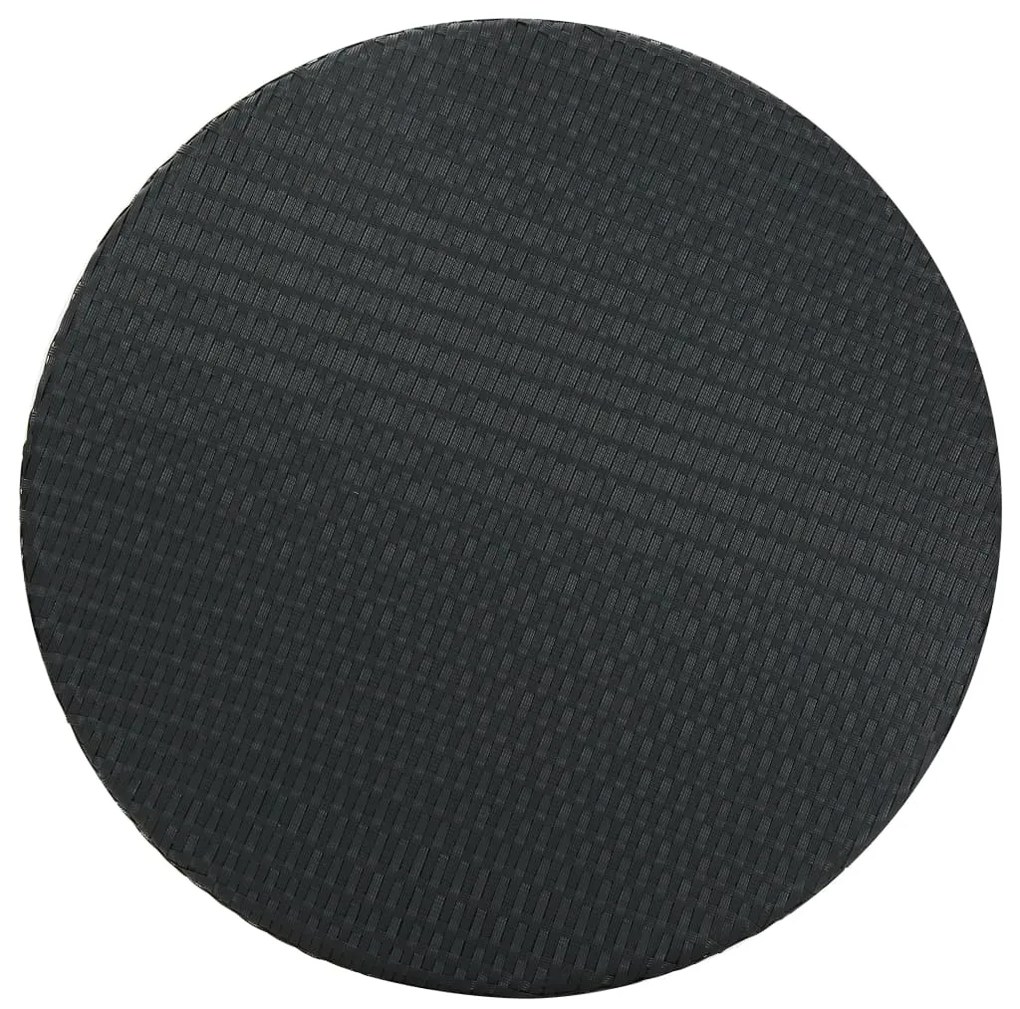 Mesa de jardim 75,5x106 cm vime PE preto