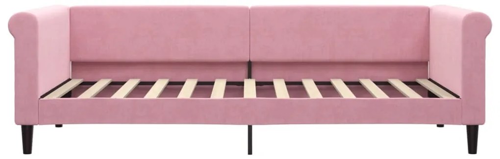 Sofá-cama 90x200 cm veludo rosa