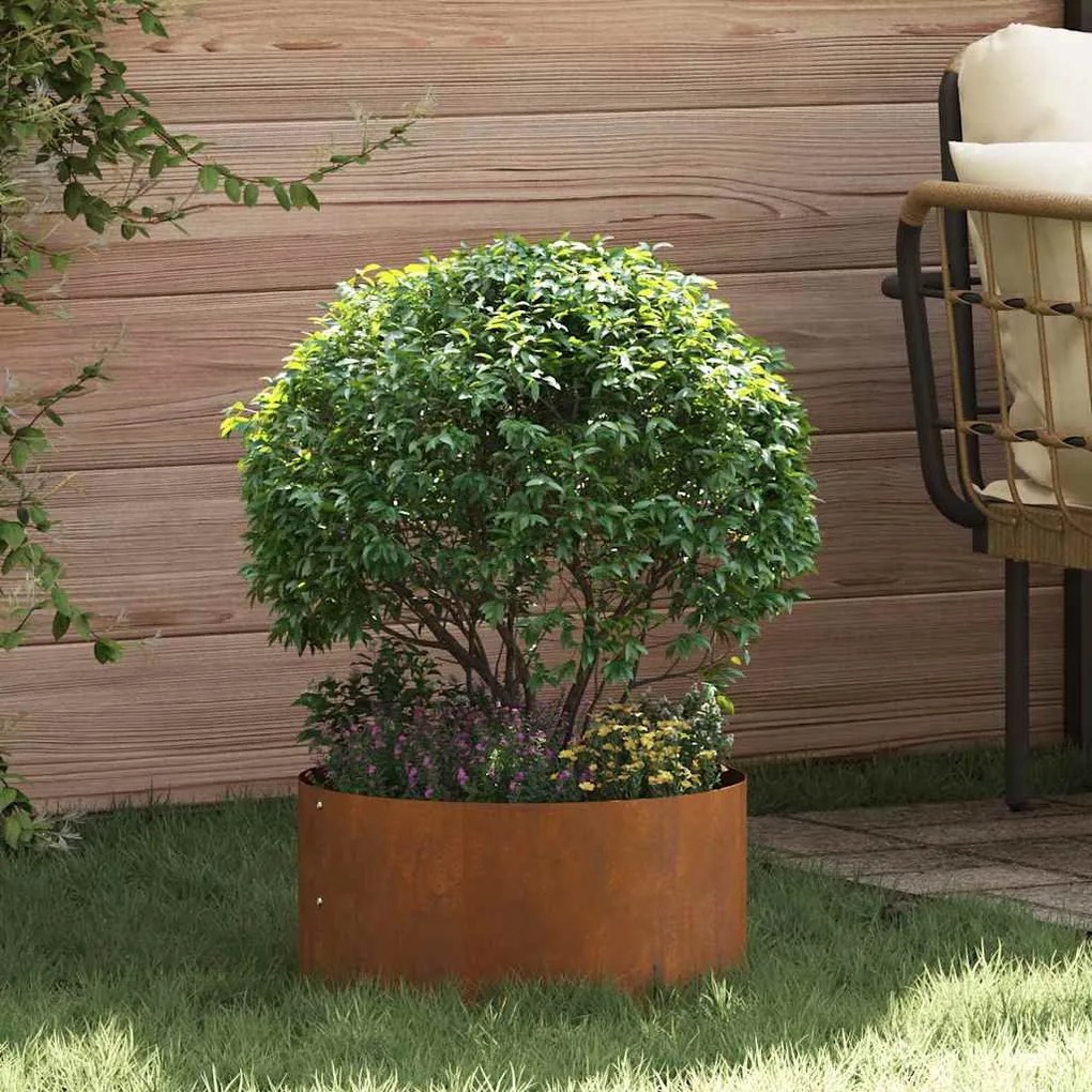 Vaso de Aço Corten Aço Corten Médio Inserções Decorativas