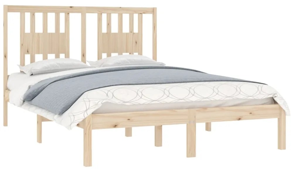 Estrutura de cama casal 135x190 cm madeira maciça