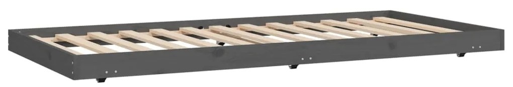 Estrutura de cama 75x190 cm madeira de pinho maciça cinzento