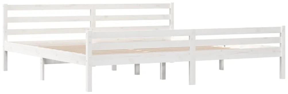 Estrutura de cama super king 180x200 cm madeira maciça branco