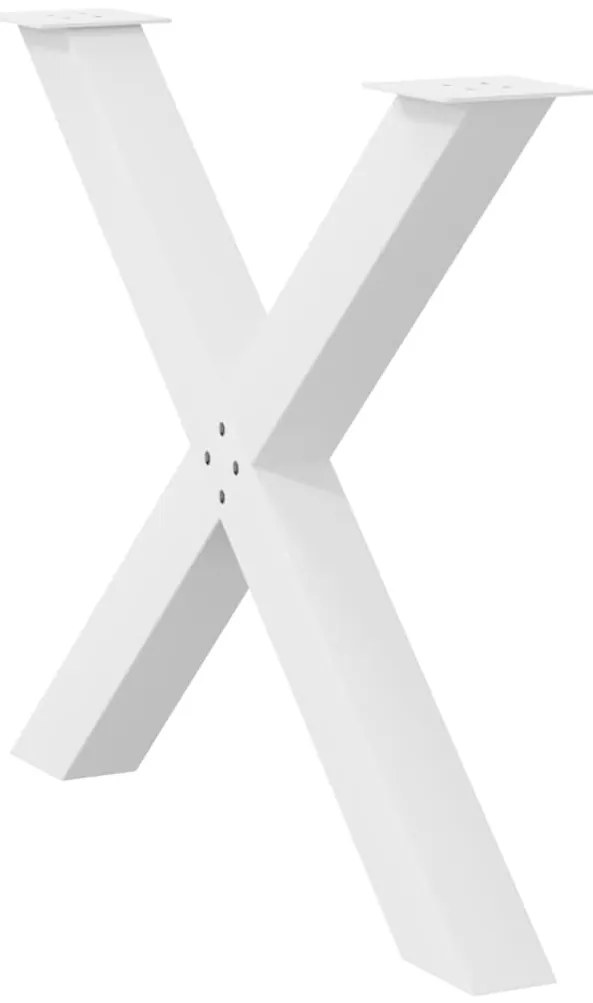 Pés para mesa de jantar em formato de X, 2 peças, branco, 90x (72-73)