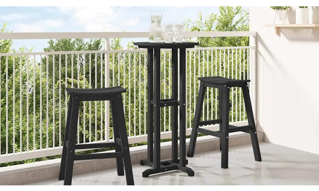 vidaXL Mesa de bar Preto 55 x 55 x 107 cm Polietileno