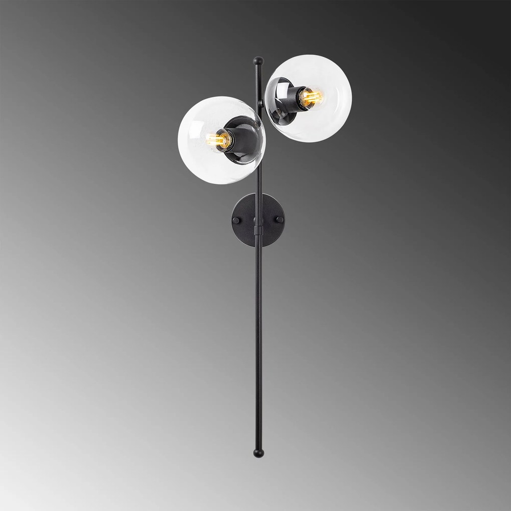 Aplique de Parede Fazli – Preto – 32 x 27 x 72 cm