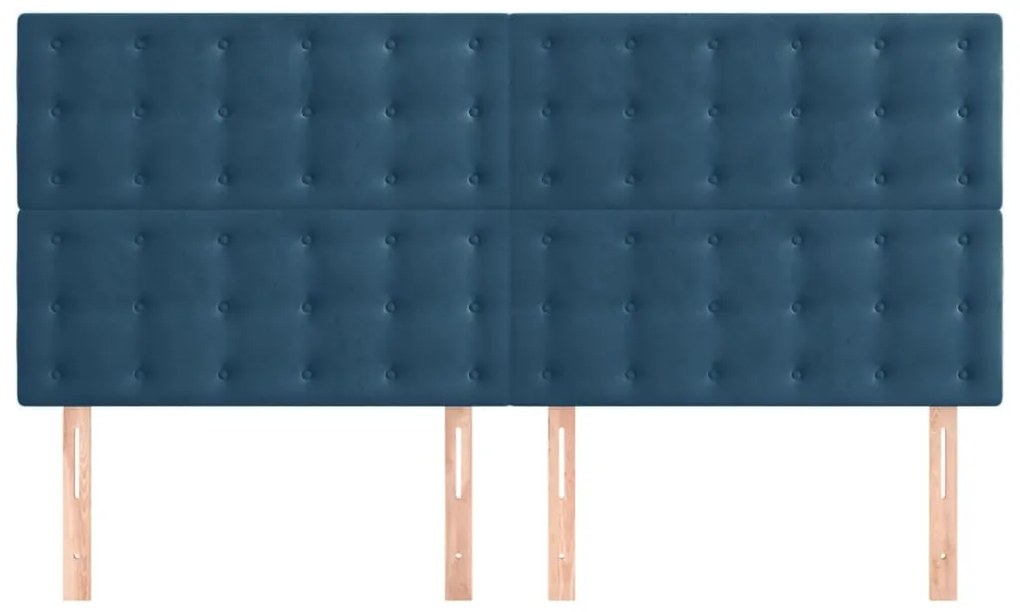 Cabeceira de cama 4 pcs veludo 90x5x78/88 cm azul-escuro