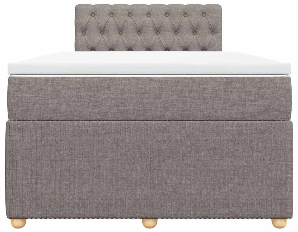 Cama boxspring c/ colchão 120x190cm tecido castanho-acinzentado
