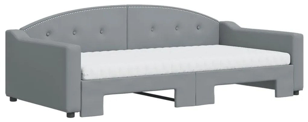 Sofá-cama c/ gavetão e colchões 100x200cm tecido cinzento-claro