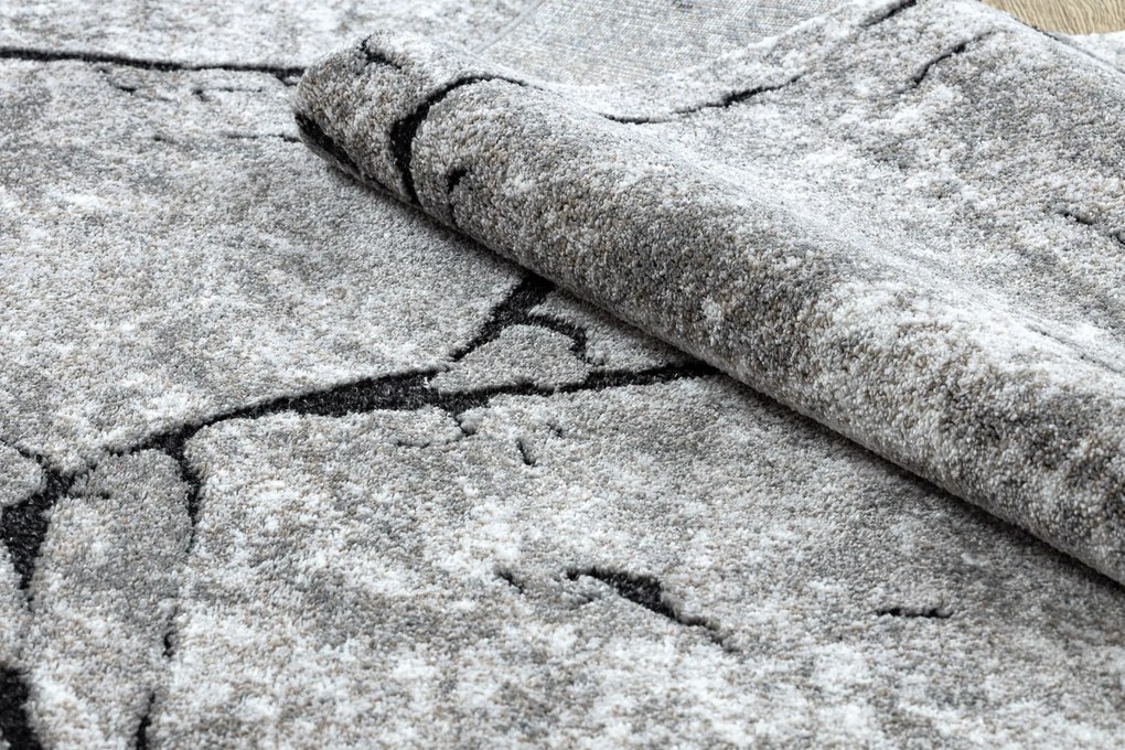 Tapete moderno COZY 8985 Pavimentação tijolo, pedra - Structural dois níveis de lã cinzento