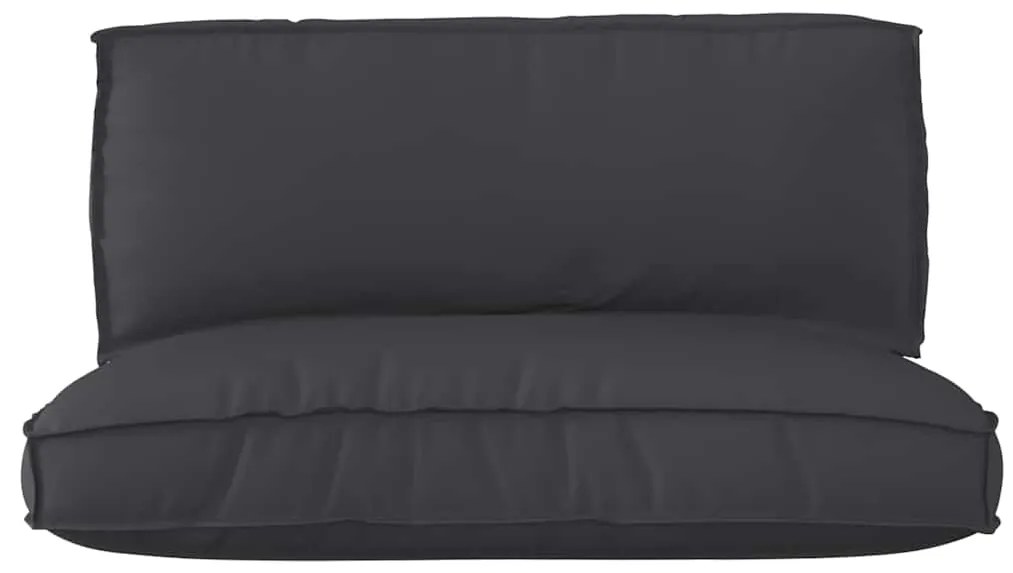 Conjunto de Almofadas em Paletes 2 Peças Preto Tecido Oxford