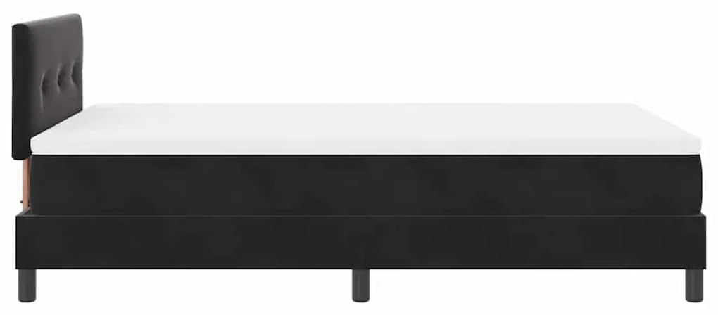 Cama Box Spring com Colchão Preto Casal Pequena Veludo