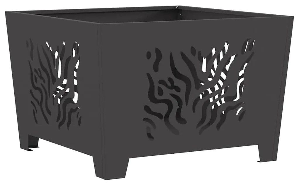 Fogaréu Quadrado vidaXL Preto 60x60x40 cm Aço