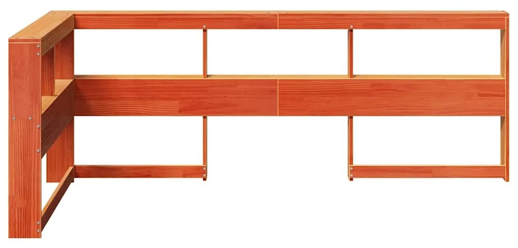 Estante cabeceira forma de L 80 cm pinho maciço castanho-mel