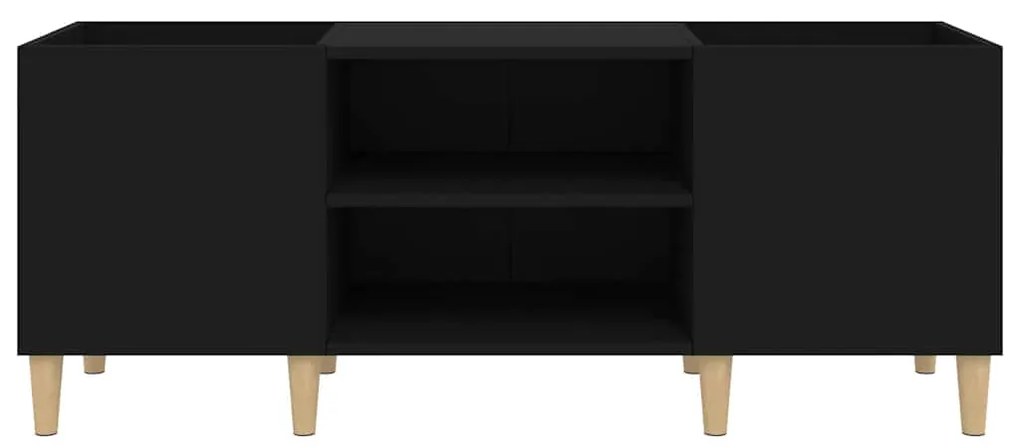 Armário para discos 121x38x48 cm derivados de madeira preto