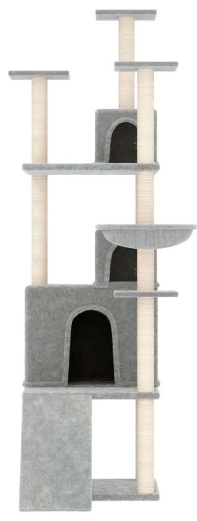 Árvore p/ gatos c/ postes arranhadores sisal 175 cm cinza-claro