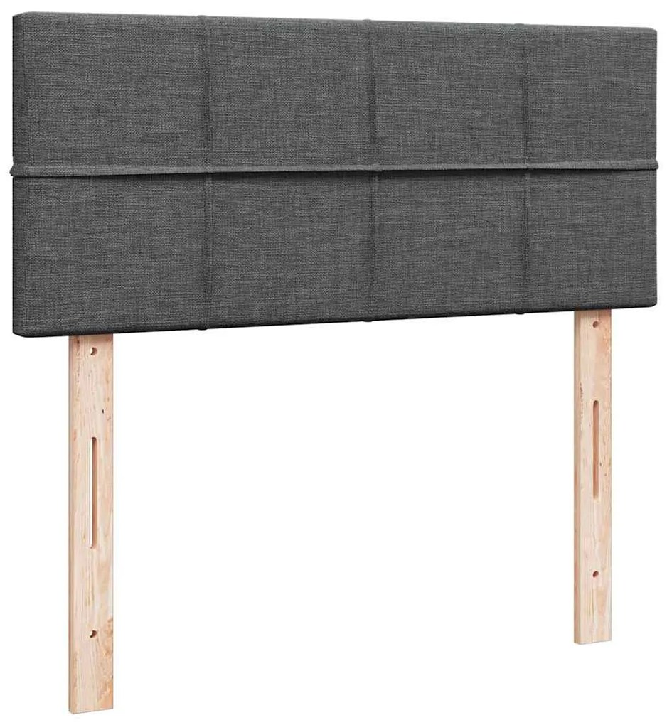 Cama otomana com colchão&LEDs 120x200 cm tecido cinzento escuro
