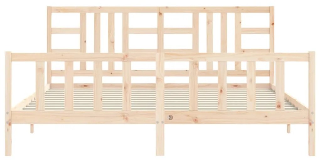 Cama sem colchão 200x200 cm madeira de pinho maciça