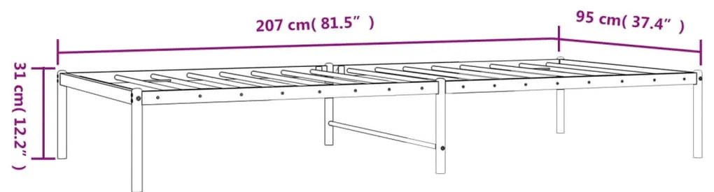 Estrutura de cama metal 90x200 cm branco