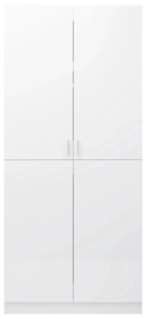 Roupeiro 90x52x200 cm contraplacado branco brilhante