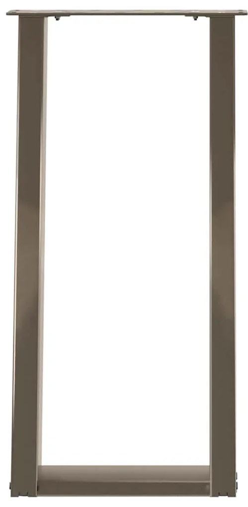 Pés de mesa de console em forma de U, 2 peças, aço natural, 38 x (72-7