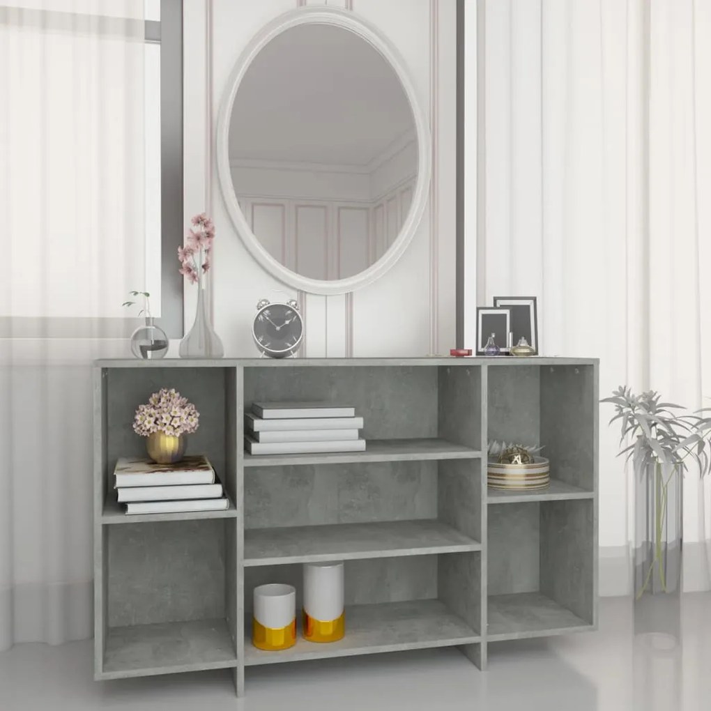 vidaXL Aparador 120x30x75 cm derivados de madeira cinza cimento