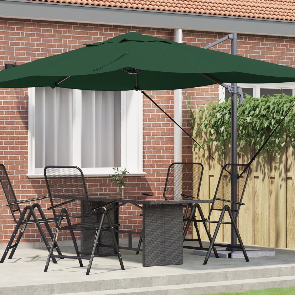 vidaXL Guarda-sol Cantilever Verde Verde