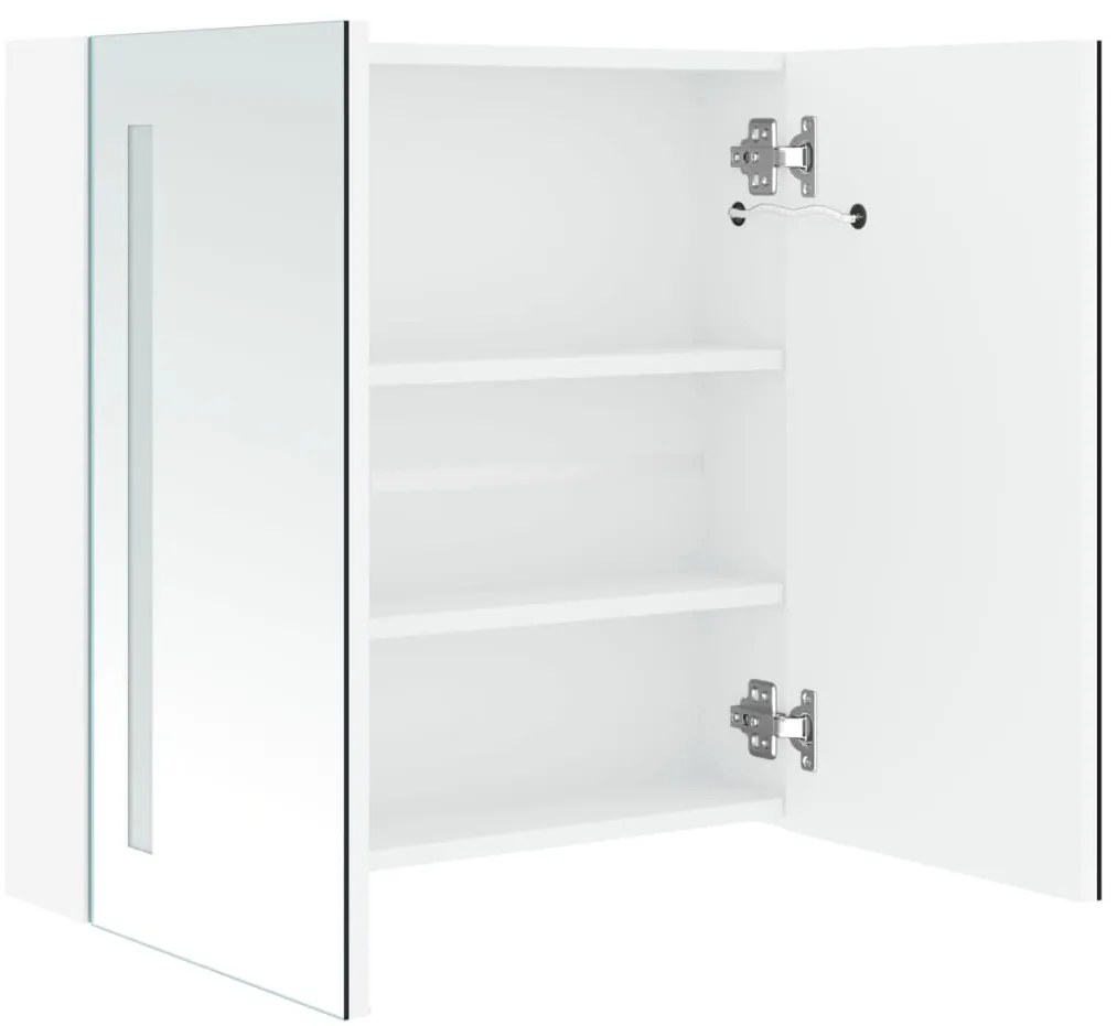 Armário espelhado para casa de banho com LED 60x14x62 cm