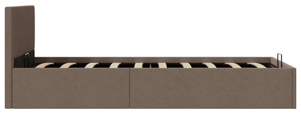 Cama hidráulica c/ arrumação 100x200cm tecido cinza-acastanhado