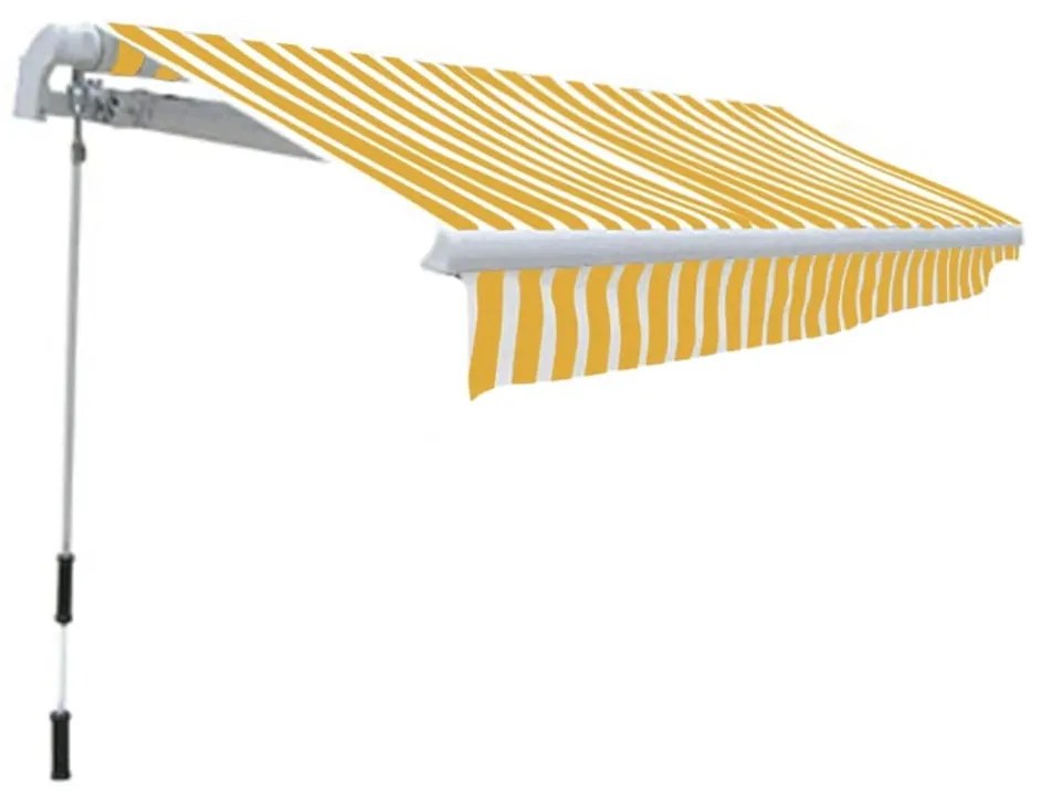 Toldo dobrável manual 300 cm amarelo/branco