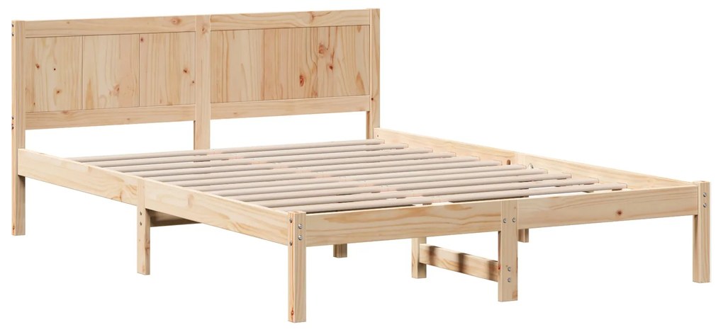 Estrutura de Cama de Madeira de Pinho 140x200 Natural