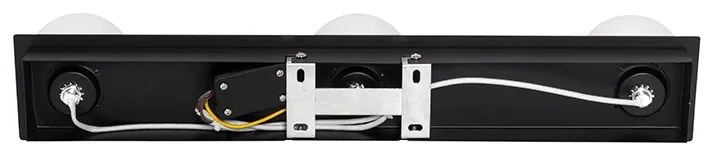 Candeeiro de parede moderno preto 48 cm IP44 3 luzes - Cederic