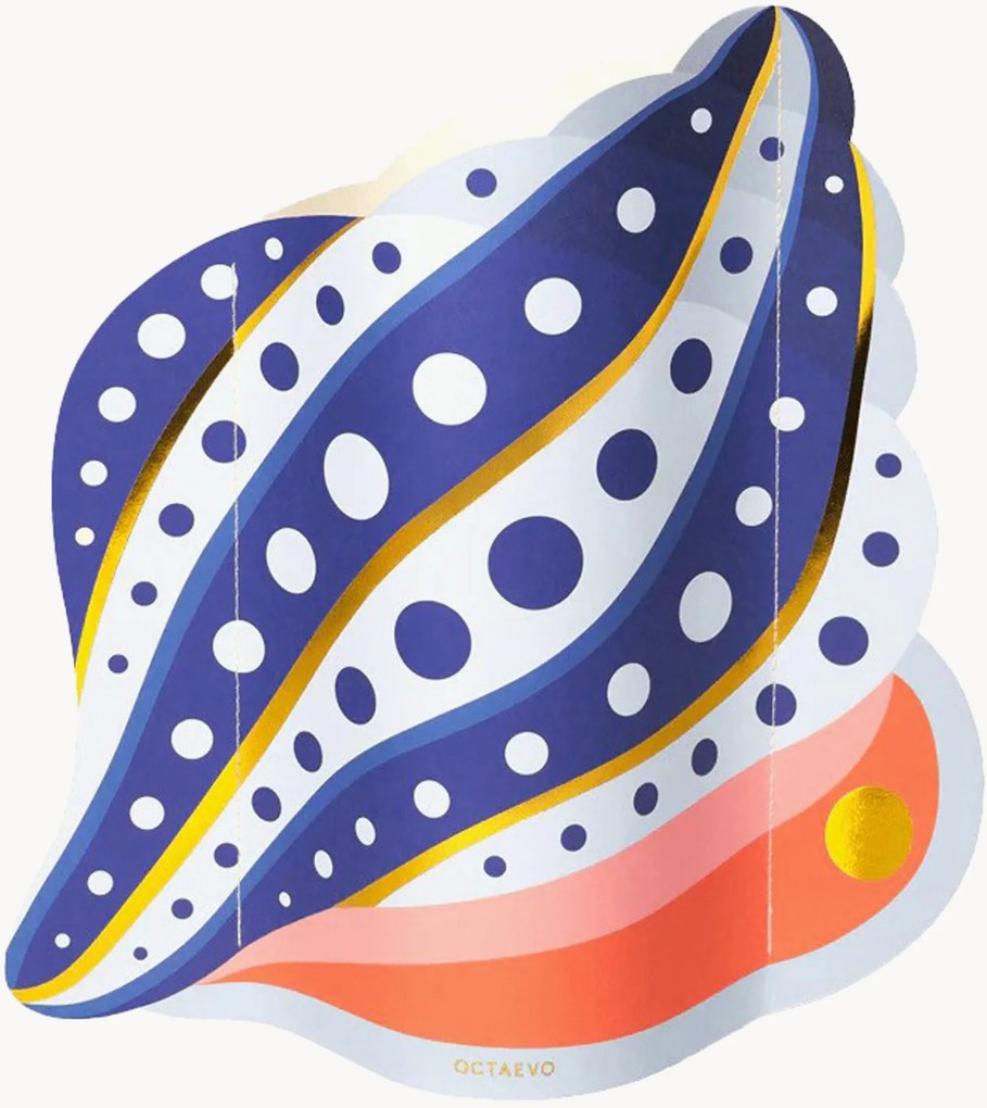 Jarra decorativa em papel artesanal Shell, Alt 29 cm