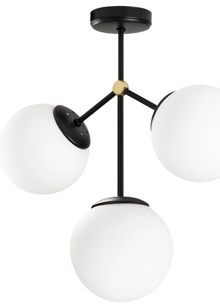Candeeiro de Teto Damar – Preto e Branco – 43 x 15 cm