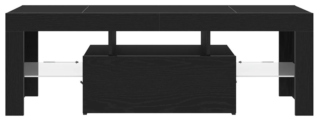 Rack de TV vidaXL com Luzes LED Carvalho Preto 120x35x40 cm