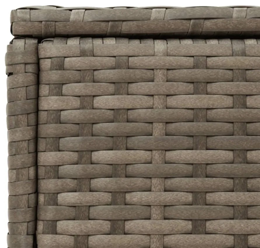 Mesa de apoio jardim c/ tampo vidro 58x27,5x55 cm vime PE cinza