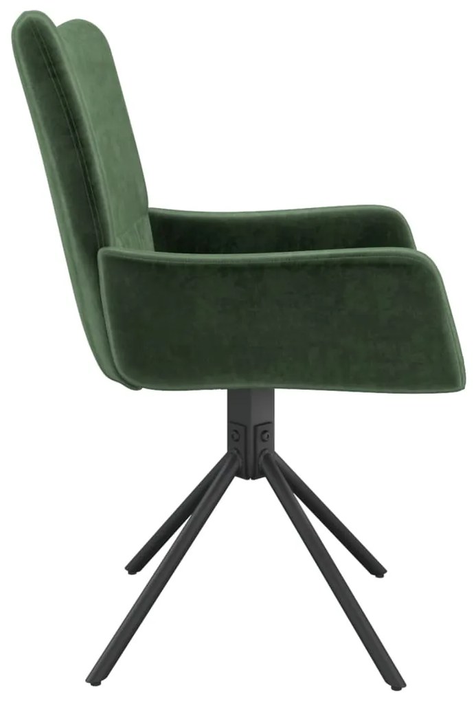 Cadeiras de jantar giratorias 2 pcs veludo verde-escuro