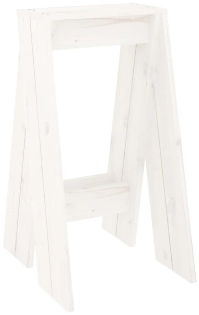 Bancos 2 pcs 40x40x75 cm pinho maciço branco