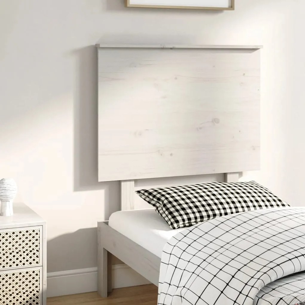 Cabeceira de cama 79x6x82,5 cm pinho maciço branco