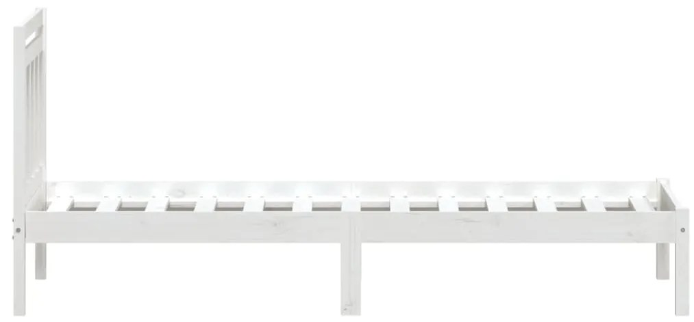 Estrutura de cama 90x200 cm pinho maciço branco