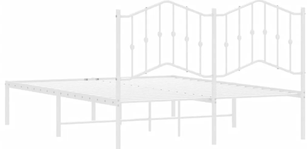 Estrutura de cama com cabeceira 140x200 cm metal branco