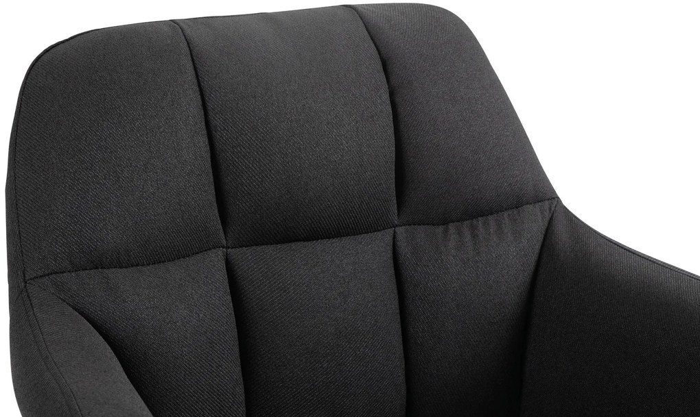 Banco de bar Natoma em tecido e com estrutura branca 57 x 97-118 x 59 cm Preto