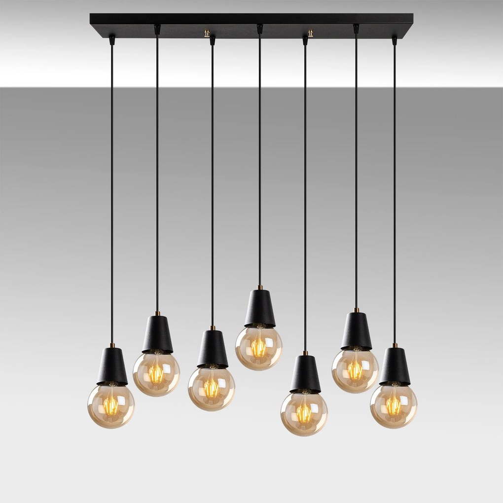 Candeeiro de Teto Fes – Preto – 80 x 24 cm