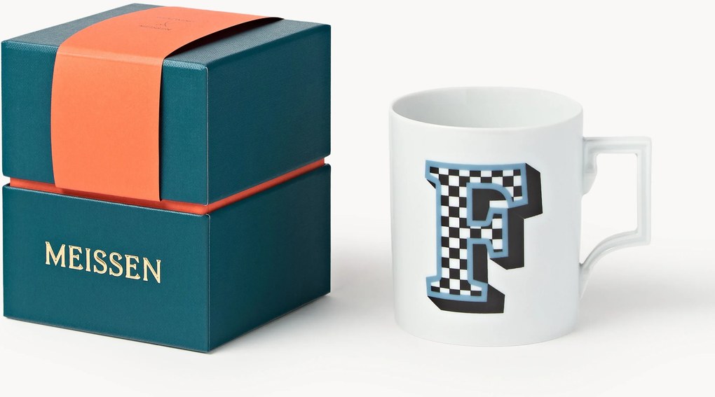 Westwing x MEISSEN, Caneca artesanal com motivo decorativo Initials