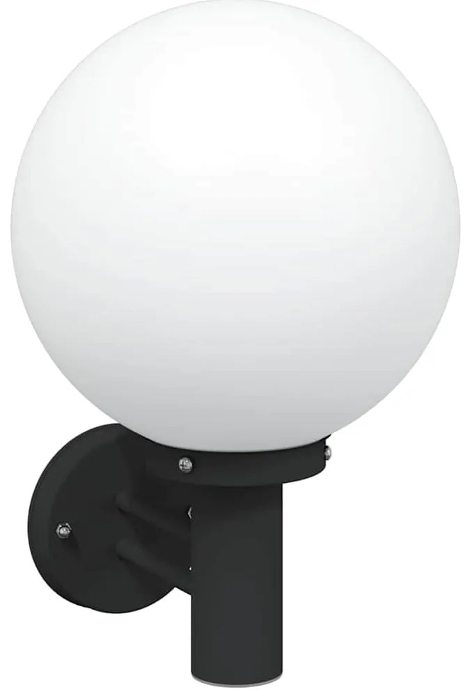 Luzes de Parede Externas 2 pcs Aço Inoxidável Preto IP44