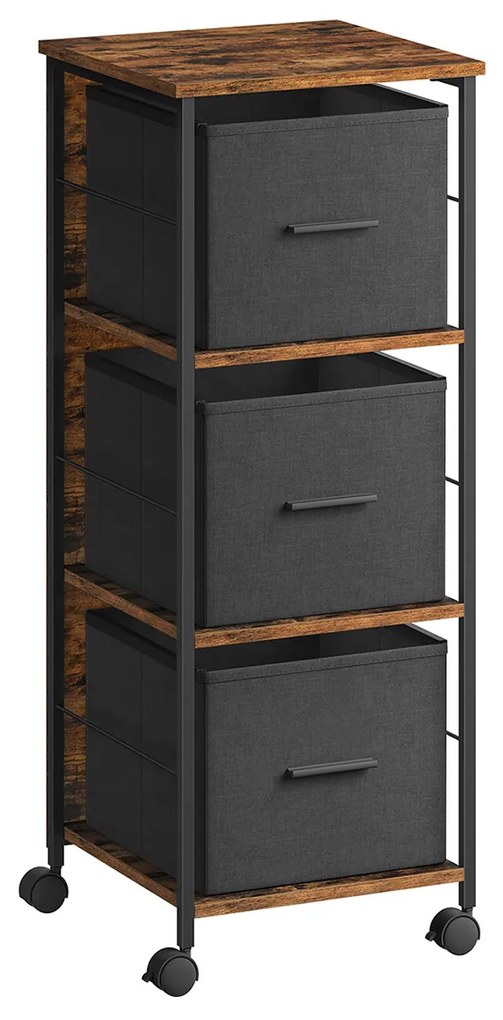 Armário de arquivo para escritório com 3 gavetas | VASAGLE | 38,5 x 37,5 x 98,5 cm | OFC058B01.